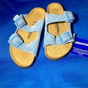 Birkenstock Arizona Kids Size US C 13 Birkibuc Sandals EU 31 Blue NARROW